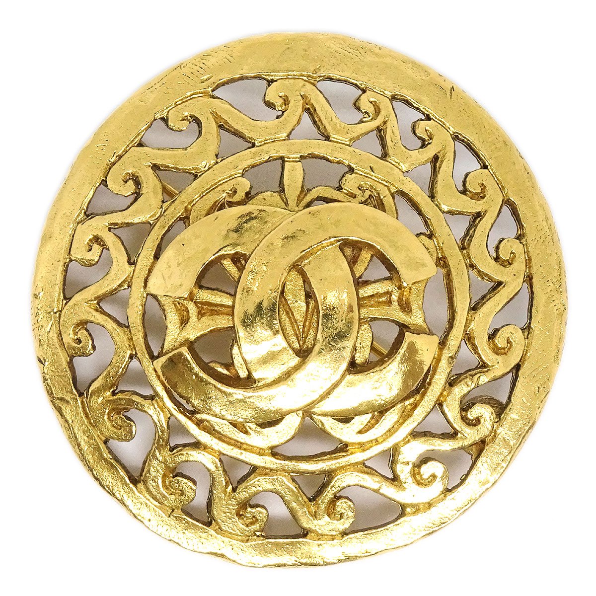 香奈儿（Chanel）1995 Fretwork Paisley Brooch Gold