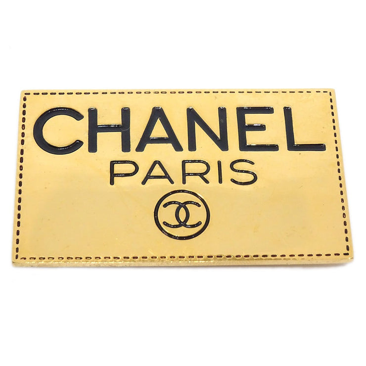 CHANEL Plate Brooch Pin Corsage Gold