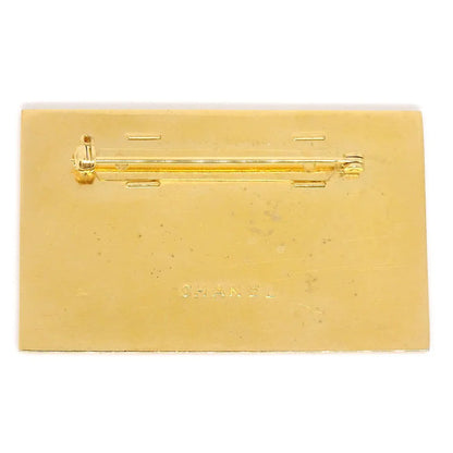 CHANEL Plate Brooch Pin Corsage Gold