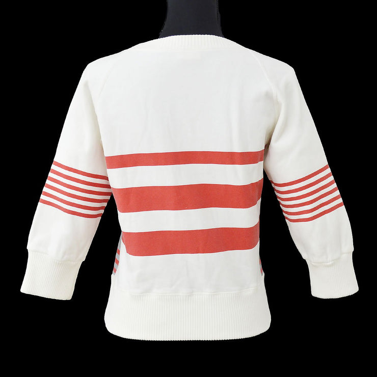 CHANEL 01A #40 CC Mademoiselle Long Sleeve Tops Sweatshirt White