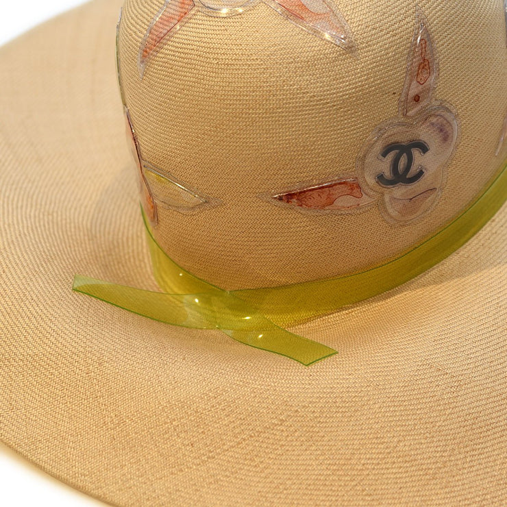 Chanel * Camellia Straw Hat Beige＃57