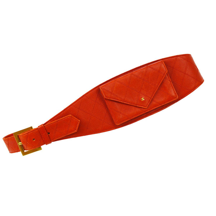 Chanel Bicolore Bum Belt Bag Purse Pouch Red Lambskin Leather 75/30 Auction