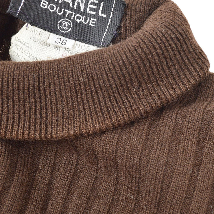 香奈儿（Chanel）1993秋天＃36高颈部针织顶棕色