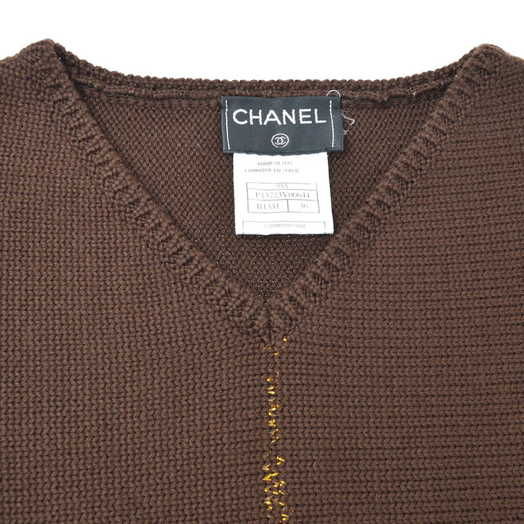 CHANEL 1999 Fall lurex stripe knitted top #36