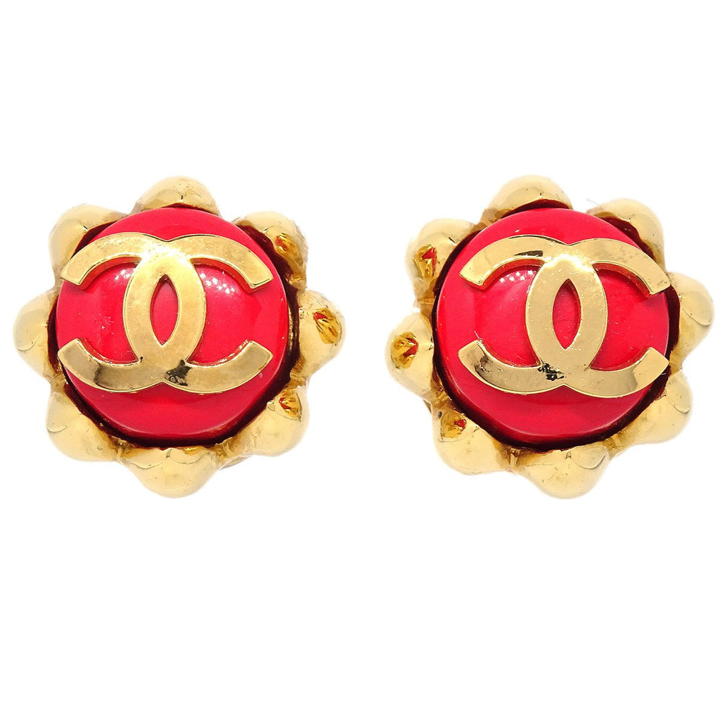 Vintage Chanel CC Logo Embossed Large Gold Buttons Charms