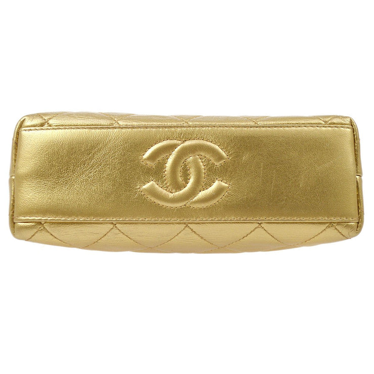 Chanel 1994-1996 Gold Lambskin Shw Kisslockショルダーバッグ