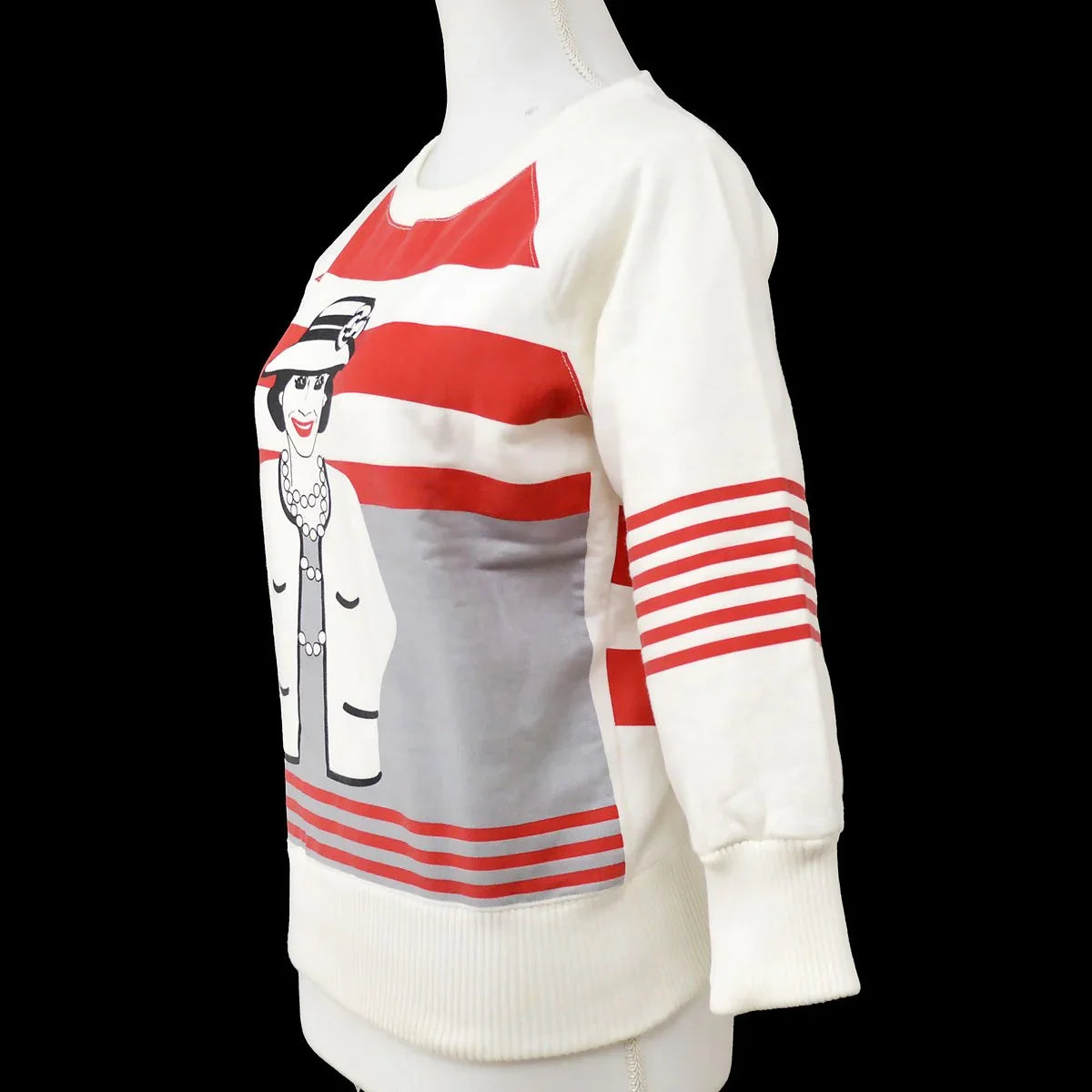 CHANEL 2001 Fall Mademoiselle print sweatshirt #38