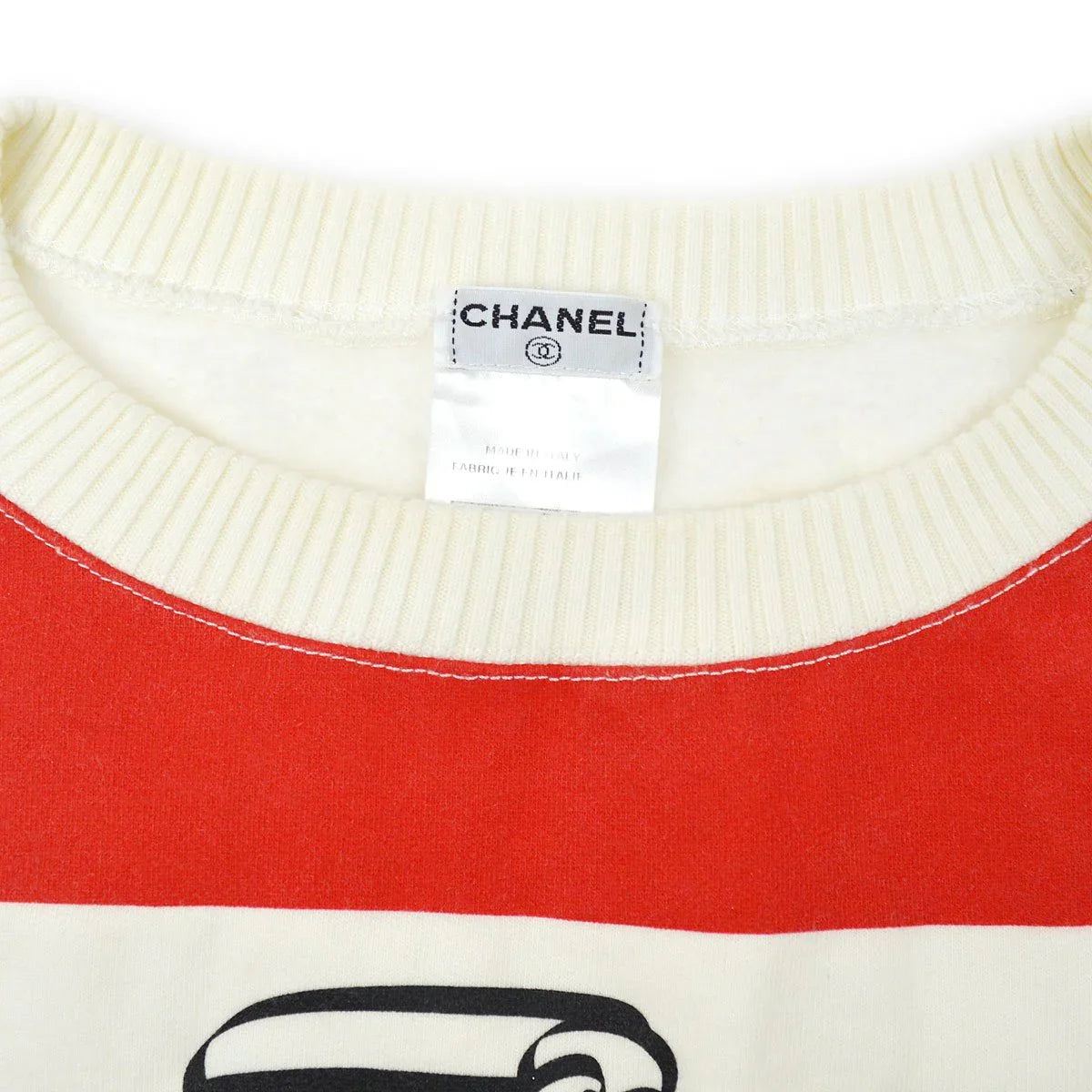CHANEL 2001 Fall Mademoiselle print sweatshirt #38
