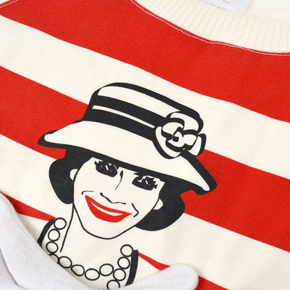 CHANEL 2001 Fall Mademoiselle print sweatshirt #38