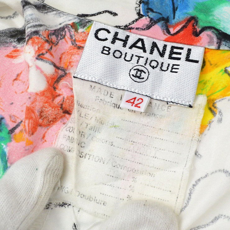 Chanel 1995 CCボタンロゴプリントシャツドレス＃42