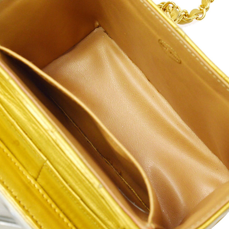 CHANEL 1991-1994 Gold Lambskin Vanity Shoulder Bag
