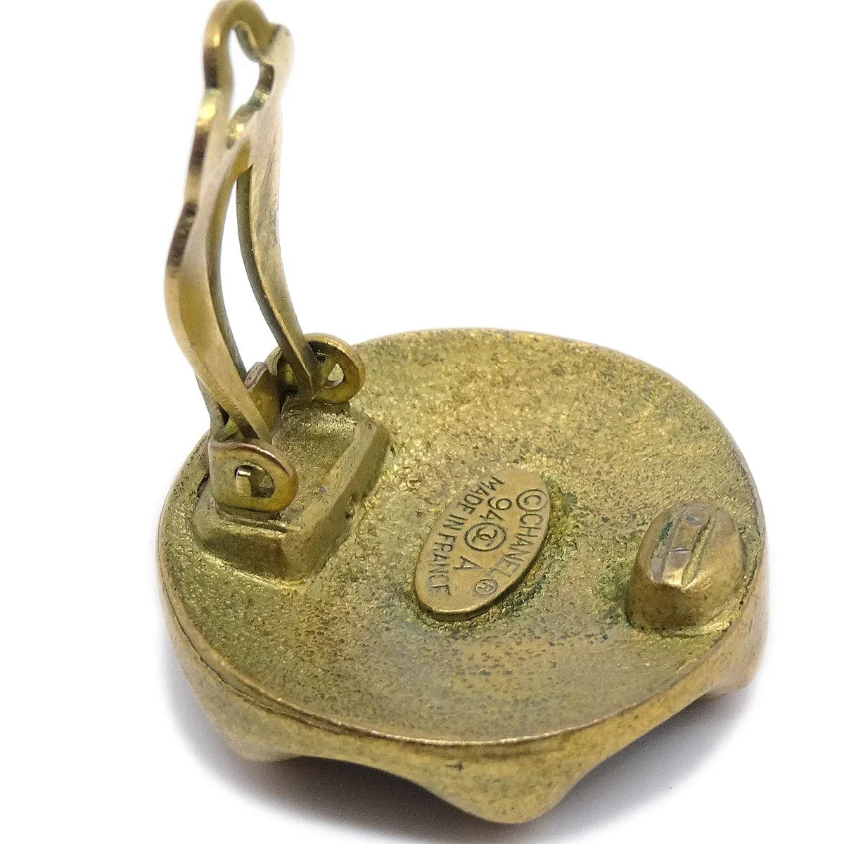 香奈儿1994年黑色和金色CC耳环