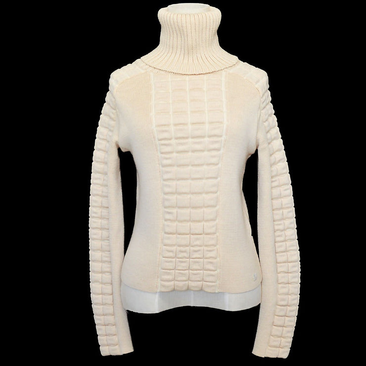 CHANEL 2000 Fall Turtleneck Sweater Ivory #38