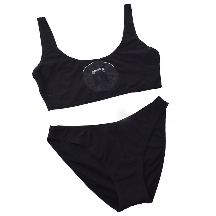 FENDI #42/M Bikini Swimwear Swimsuit Black