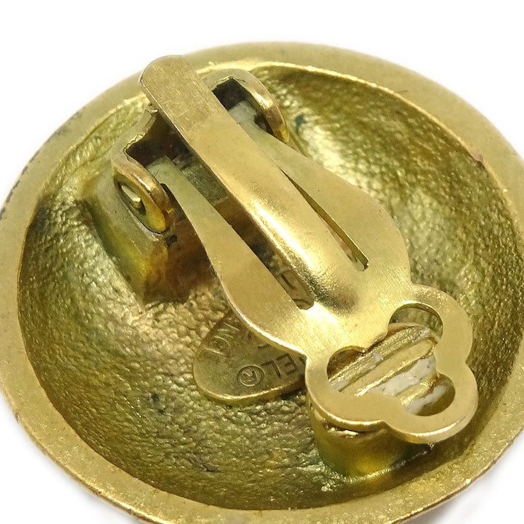 CHANEL Button Earrings Gold 95C