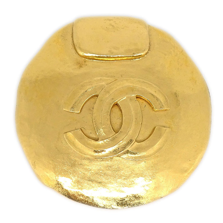 Chanel 1998 Medallion Brooch Pin Gold