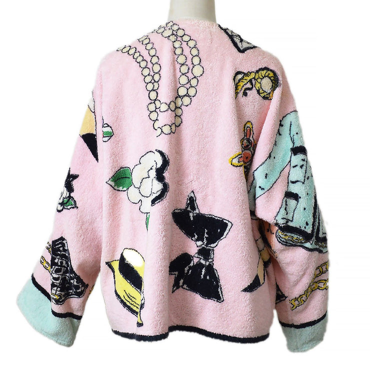 CHANEL 1994 signature motif print bathrobe-style jacket #38