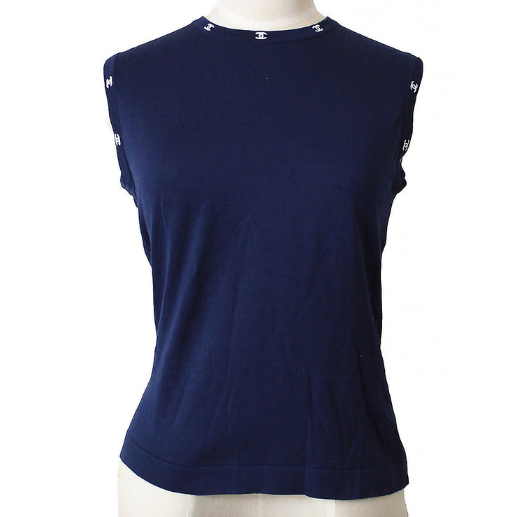 CHANEL CC embroidery knitted top #40