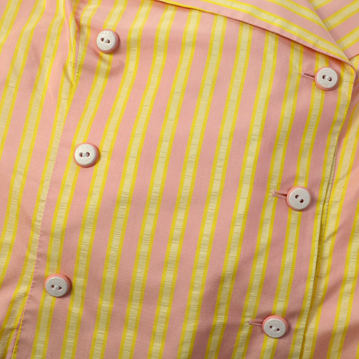 シャネル2004ストライプのノースリーブシルクシャツ＃34