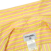 CHANEL 2004 striped sleeveless silk shirt #34