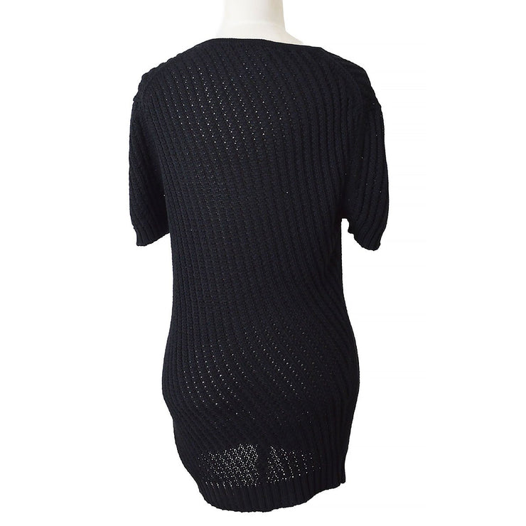Chanel Black Short Sleeve Knit Top