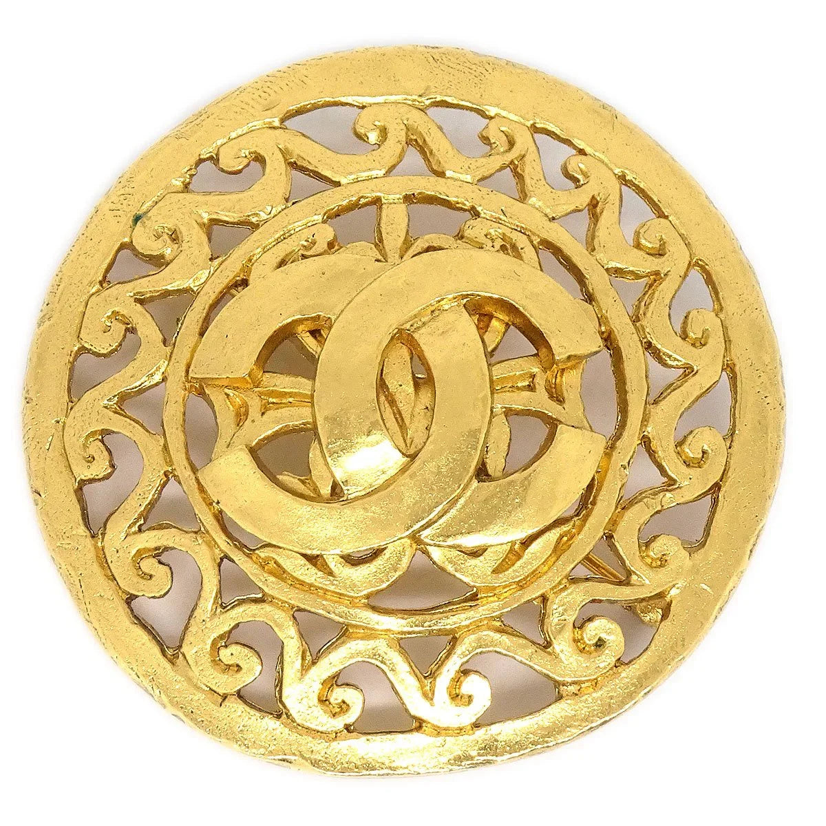 CHANEL Fretwork Paisley Brooch 95A