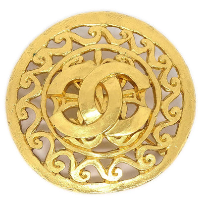 CHANEL Fretwork Paisley Brooch 95A