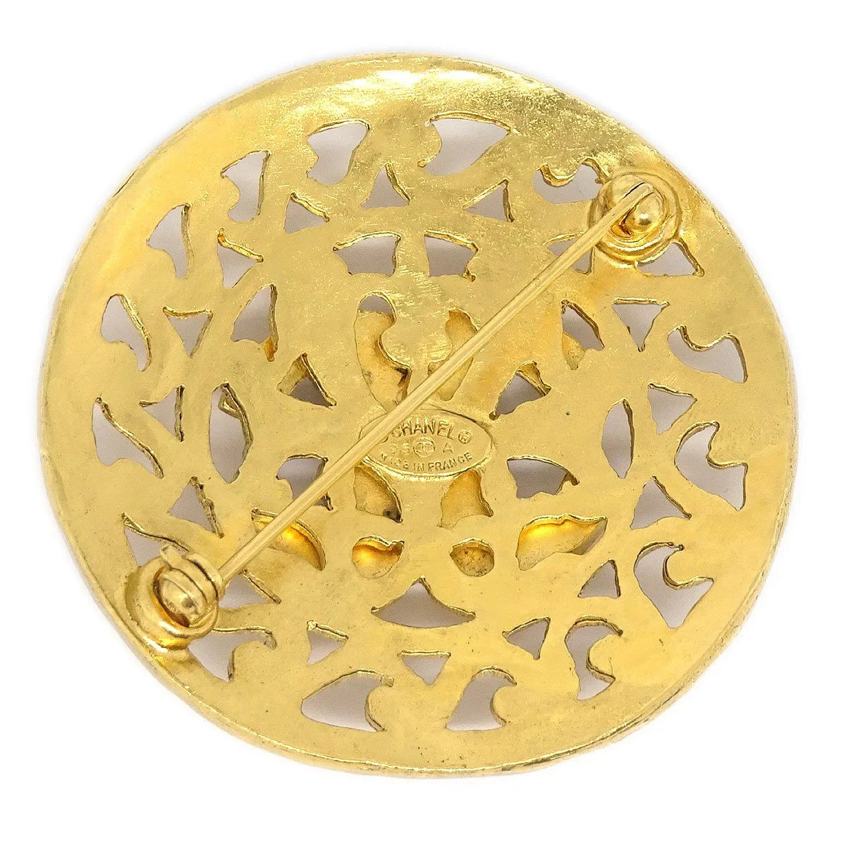 CHANEL Fretwork Paisley Brooch 95A