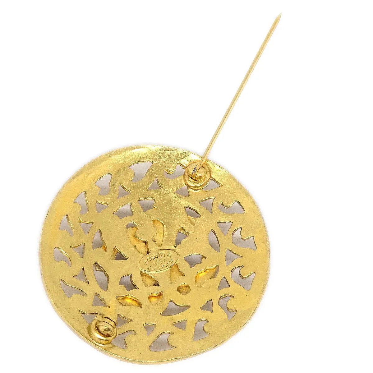 CHANEL Fretwork Paisley Brooch 95A