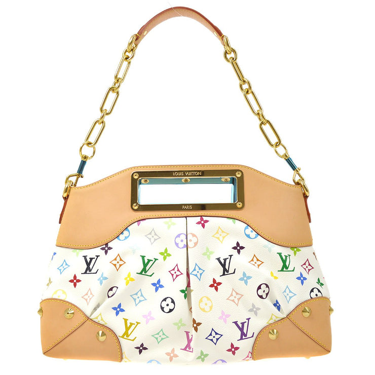Louis Vuitton Monogram White Multicolor Judy MM 2Way Hand Bag