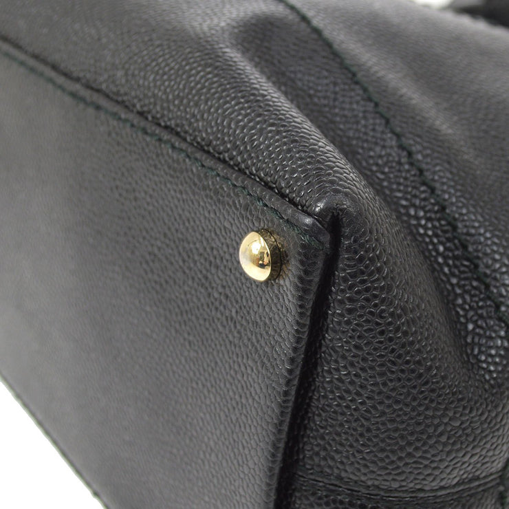 CHANEL 2001-2003 CC Handbag Black Caviar