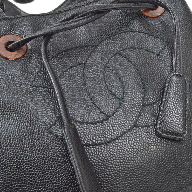CHANEL 2001-2003 CC Handbag Black Caviar