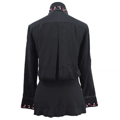 Chanel 2004 Fall CC embroidered slim-fit shirt #36