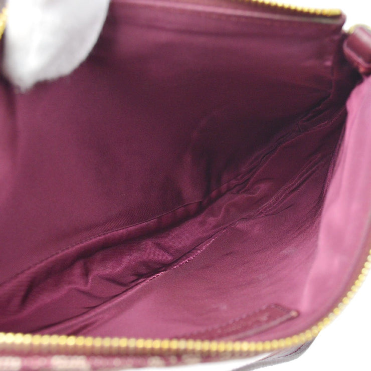 Christian Dior Trotter Saddle Hand Bag Pouch MC0012 Purse Bordeaux