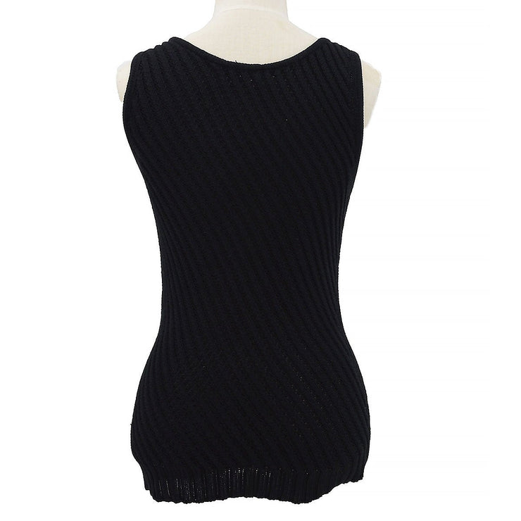 Chanel diagonal knit sleeveless top