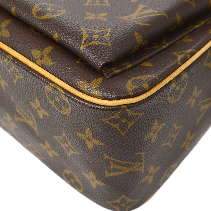 Authentic Louis Vuitton Monogram Vita Cite GM M51163 Shoulder Bag Brown  Canvas