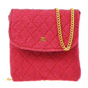 CHANEL 1990s Micro Bag Necklace Red Cotton