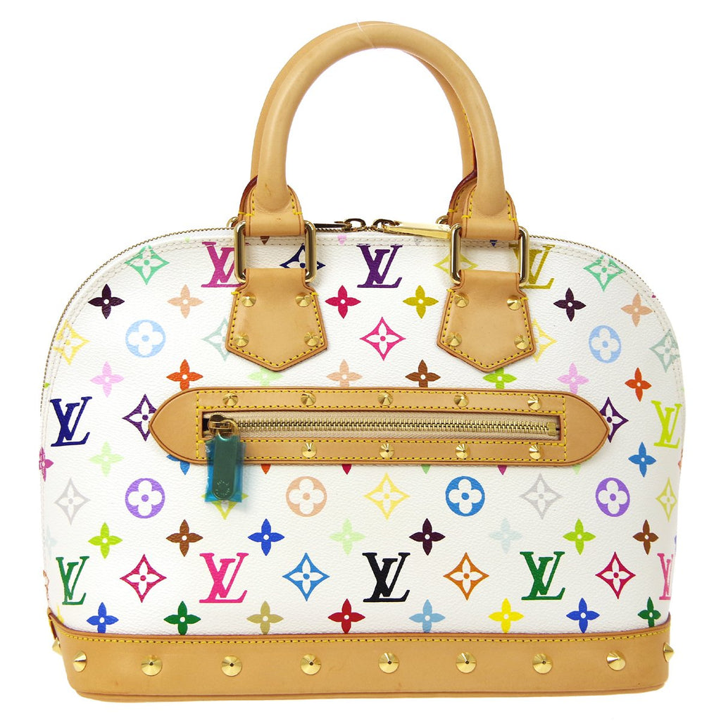 Louis Vuitton White Monogram Multicolore Canvas Alma PM Bag.Very