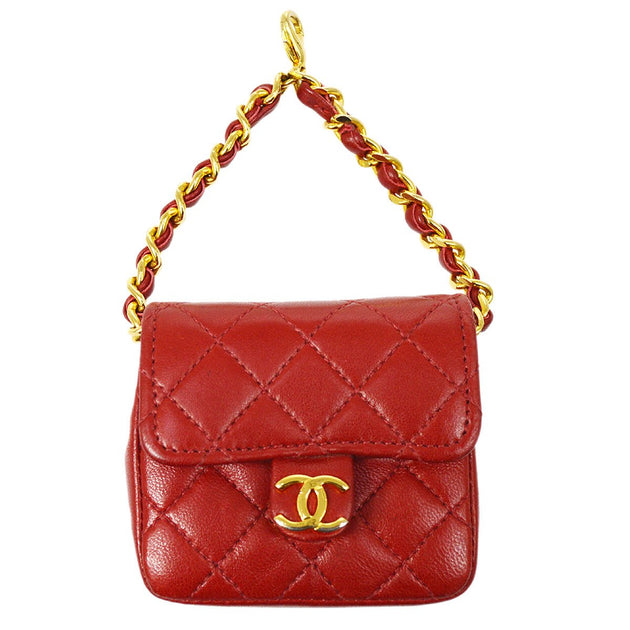 CHANEL Red Lambskin Quilted Micro Bag Charm – AMORE Vintage Tokyo