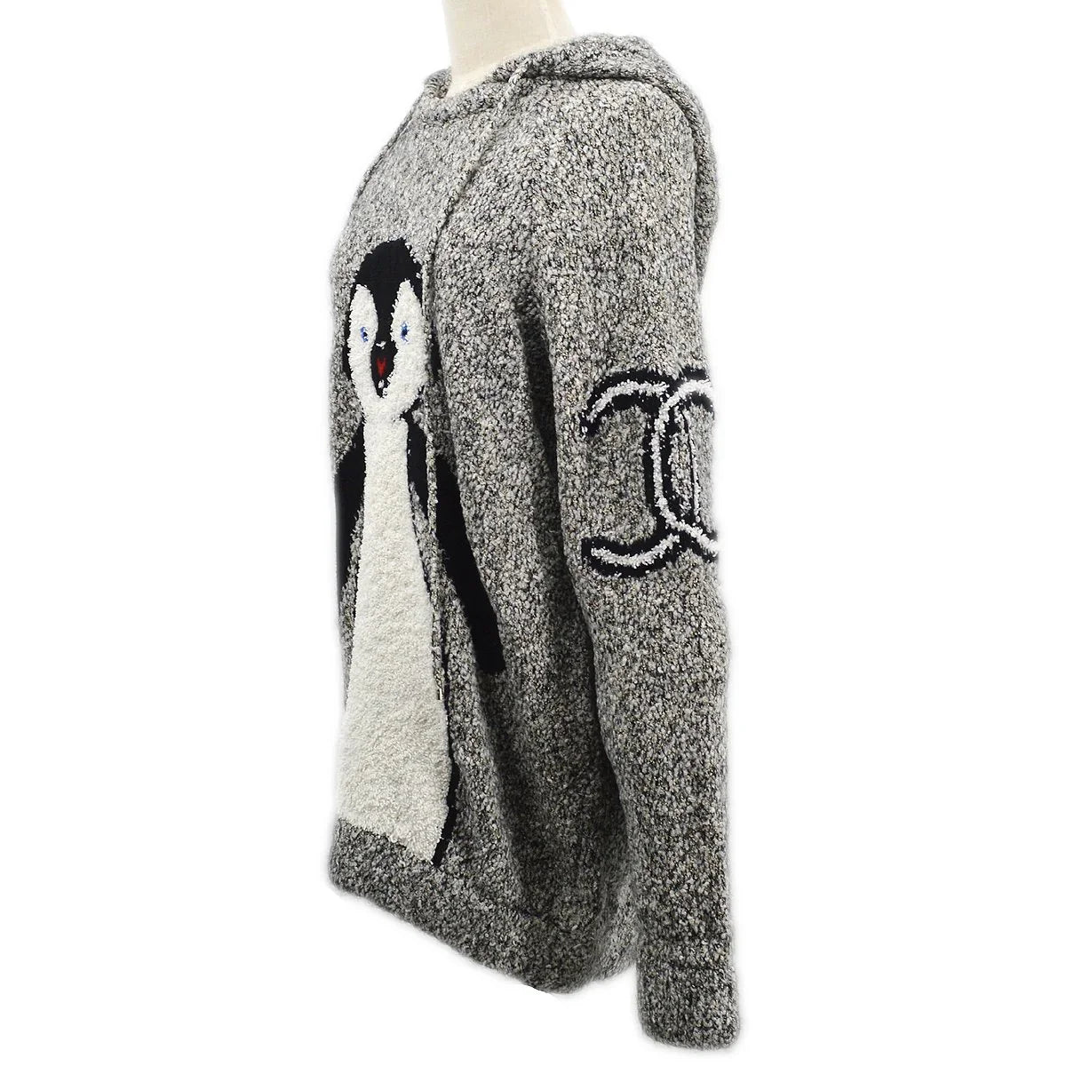 Chanel * 2007 CC penguin-motif knitted hoodie #42