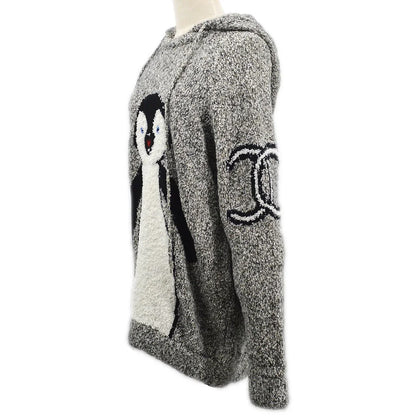 Chanel * 2007 CC penguin-motif knitted hoodie #42