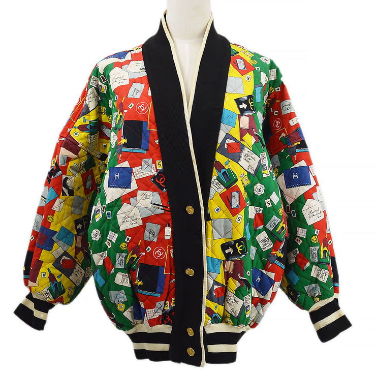 Chanel Spring 1987 graphic-print quilted cardigan #36