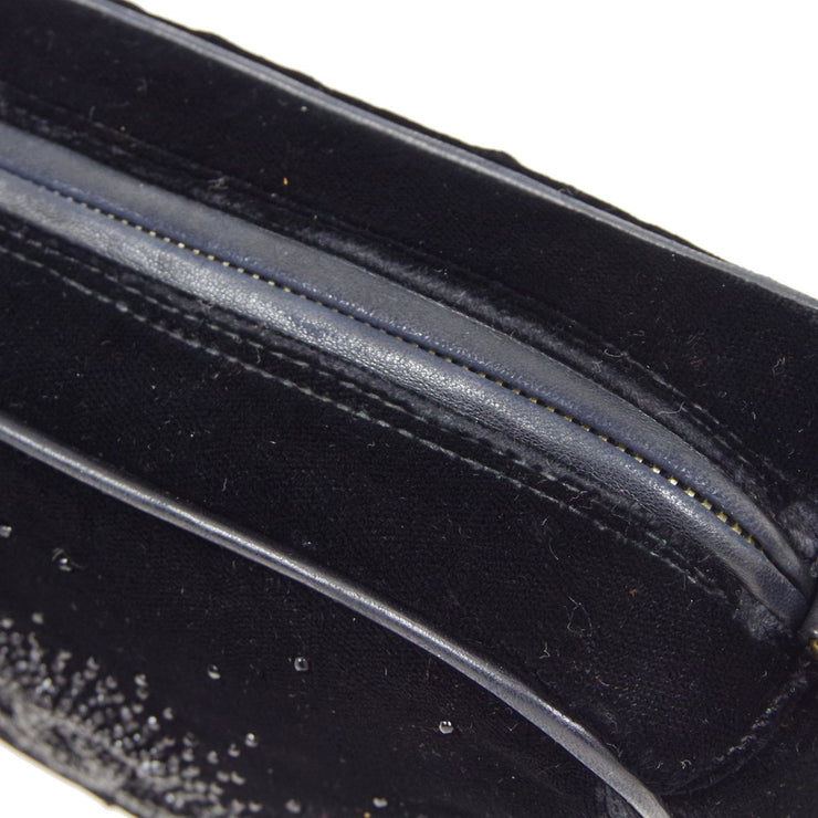 CHANEL 1989-1991 Black Velvet Camera Bag Mini