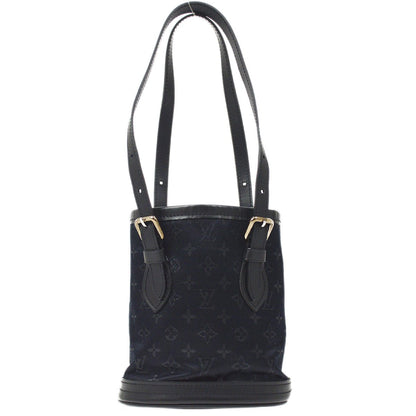 Louis Vuitton 2001 Monogram Satin Little Bucket Black M92144