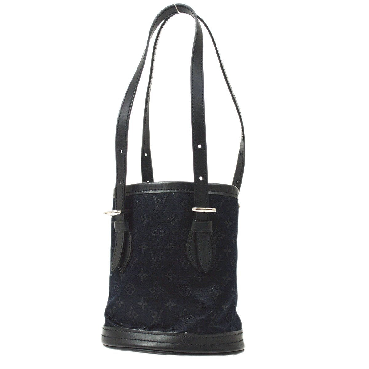 Louis Vuitton 2001 Monogram Satin Little Bucket Black M92144