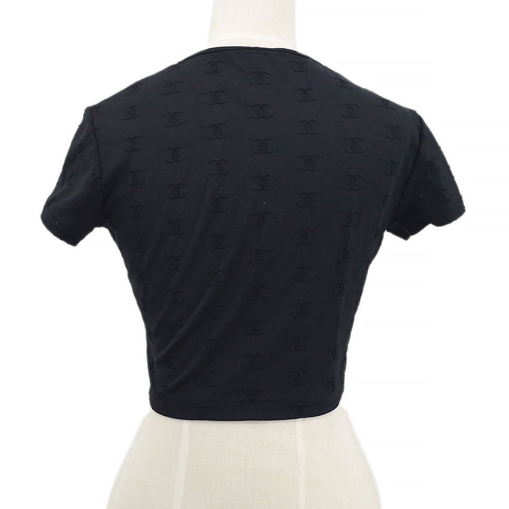Chanel 1997 Spring CC logo-embroidered cropped T-shirt #40