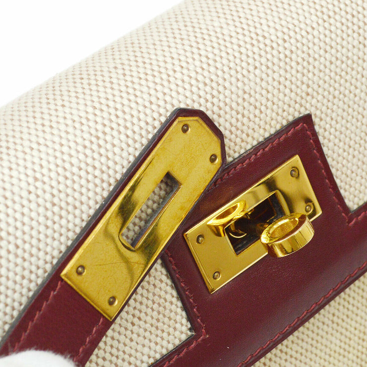 Burgundy Box Leather Kelly Retourne 32 Gold Hardware, 1979